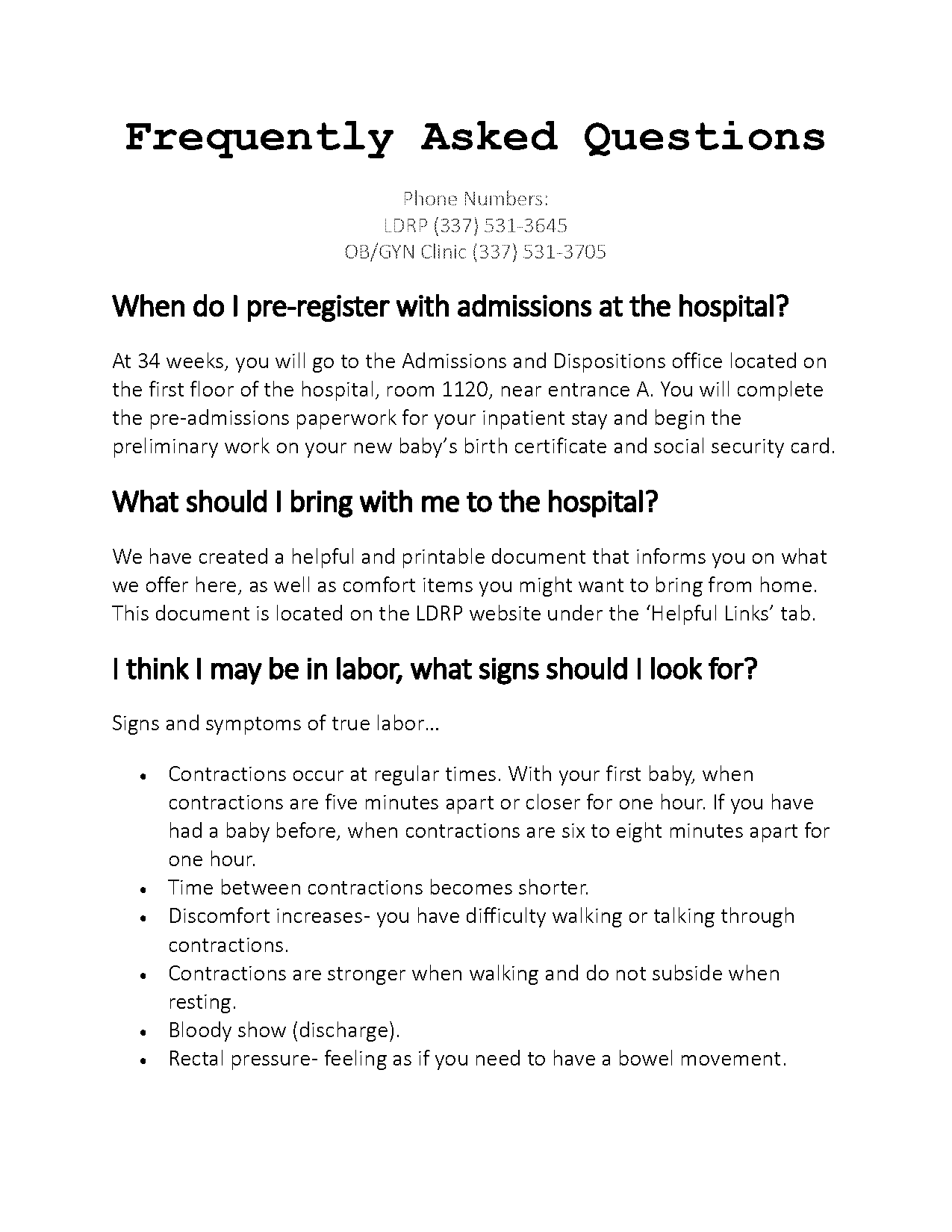 how many minutes apart should contractions be