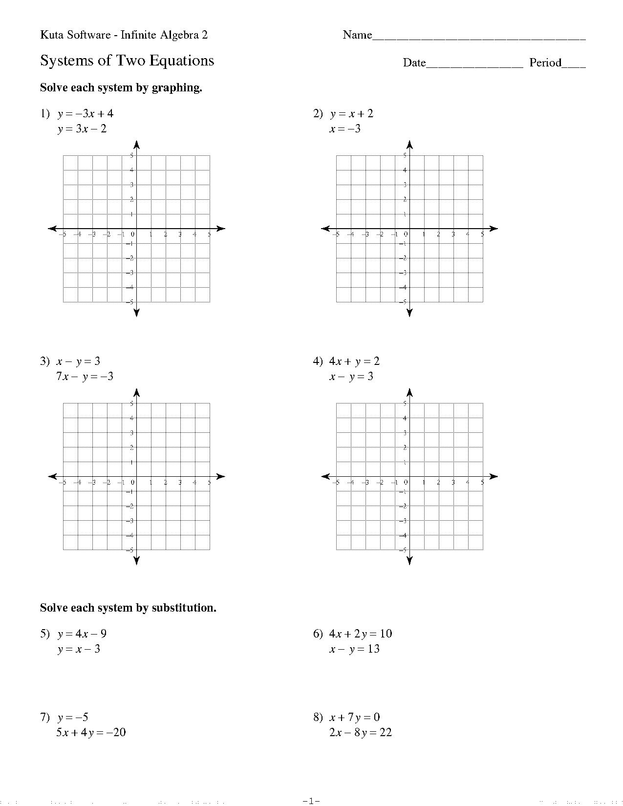 linear equations and having two variable worksheets